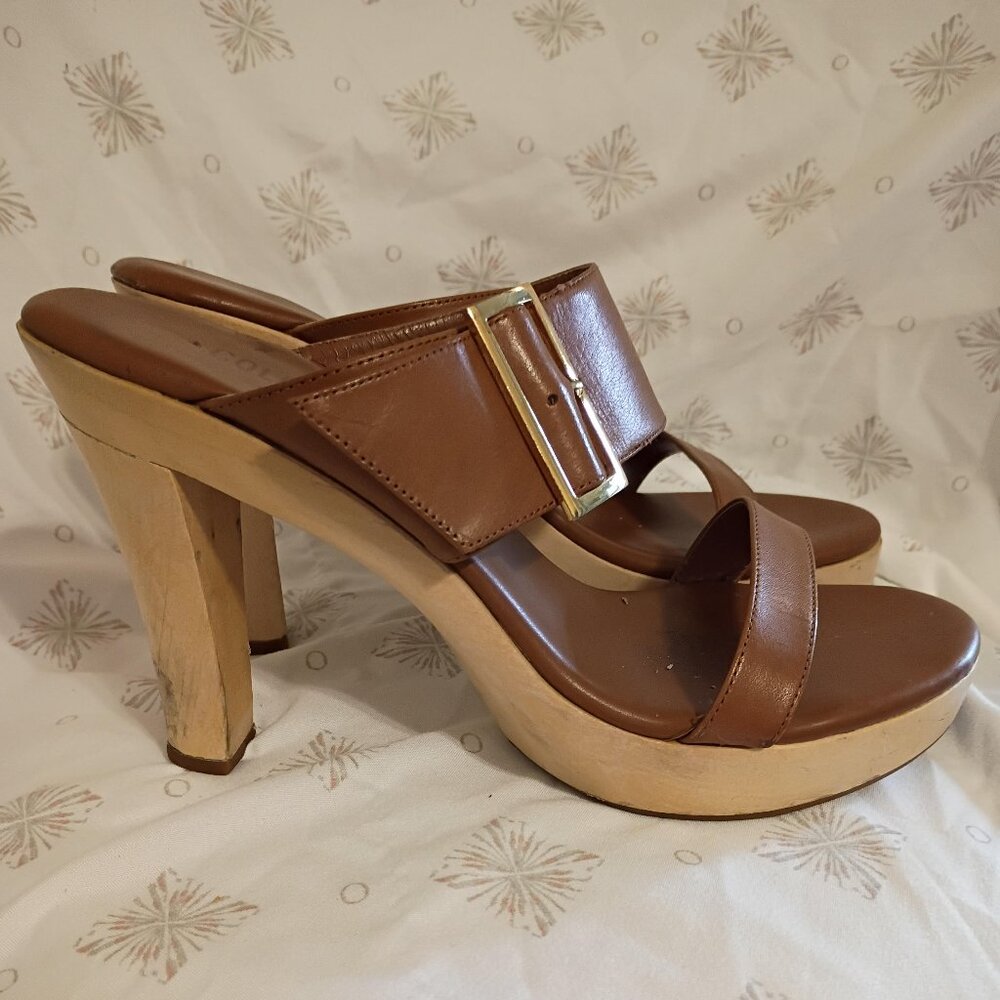 Colin Stuart - Women's Size 7 - Brown/Cream Platform Sandal